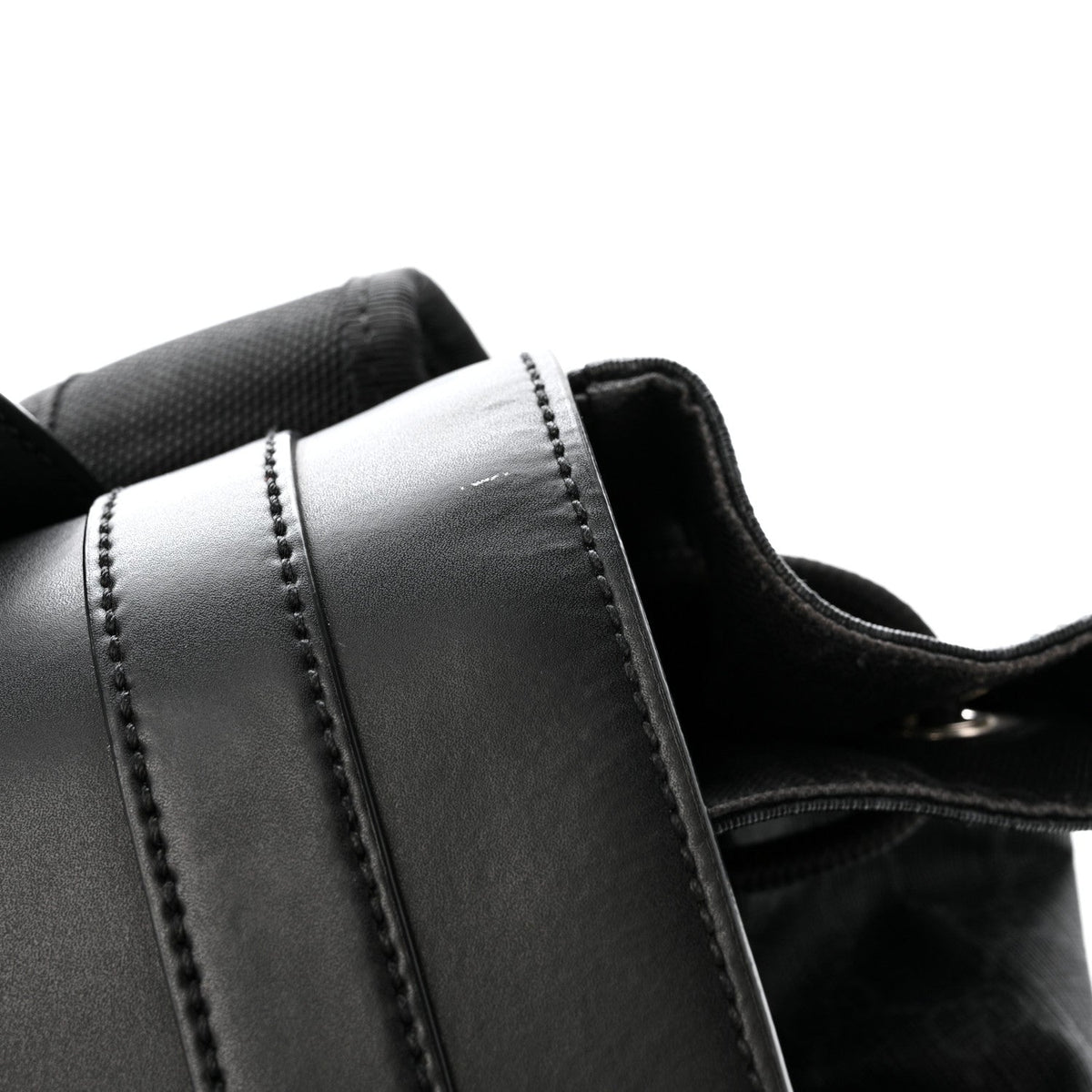 Soft GG Supreme Monogram Calfskin Web Double Buckle Backpack Black
