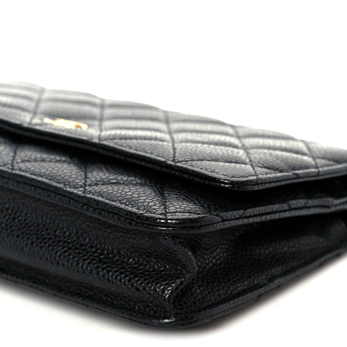 Caviar Quilted Wallet on Chain WOC Black