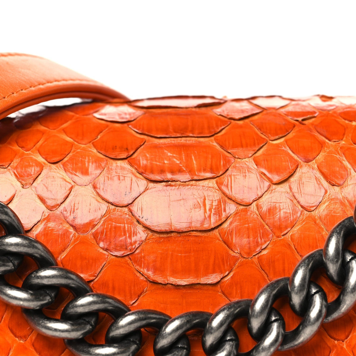 Snakeskin Small Boy Flap Orange