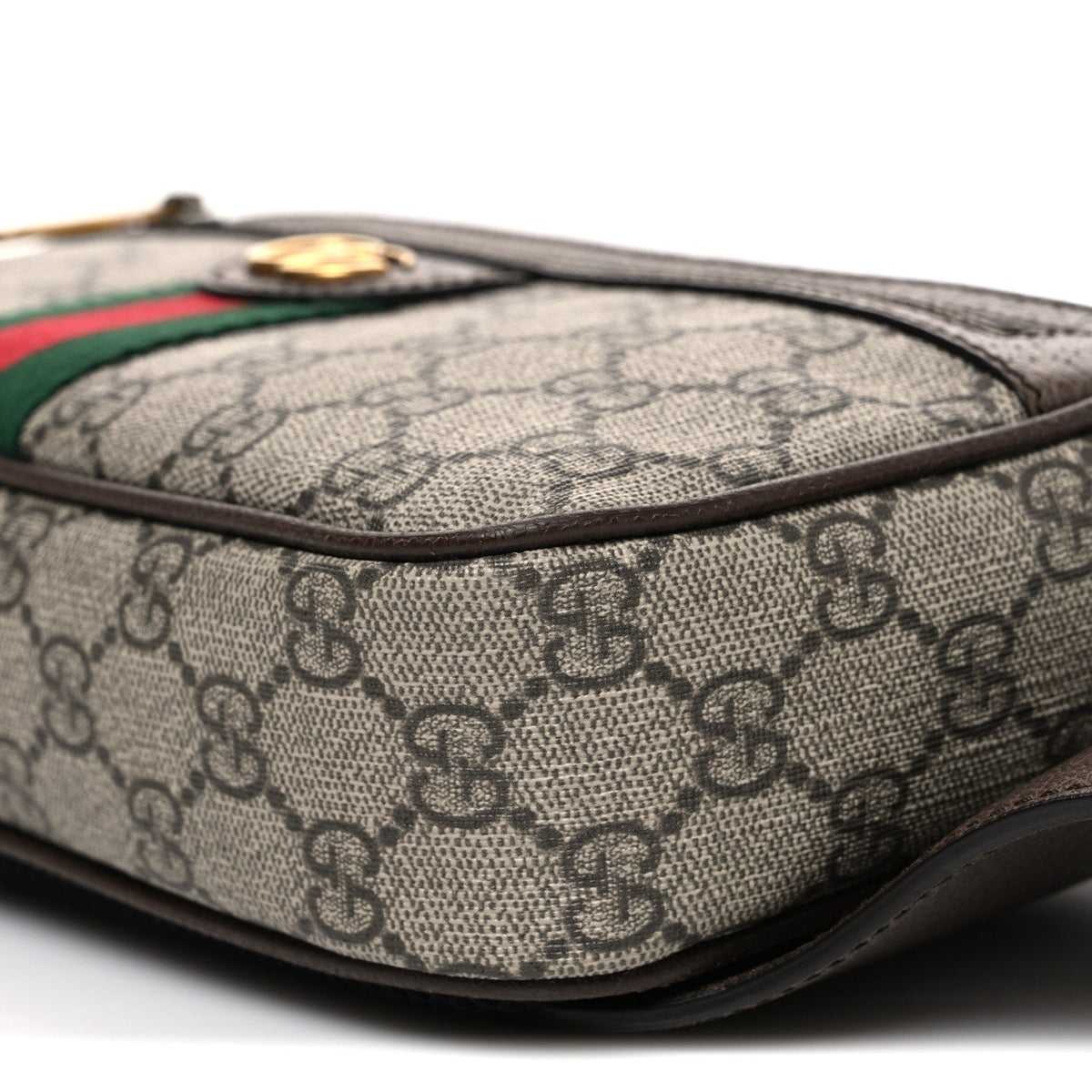 Soft GG Supreme Monogram Medium Ophidia Belt Bag Dark Brown