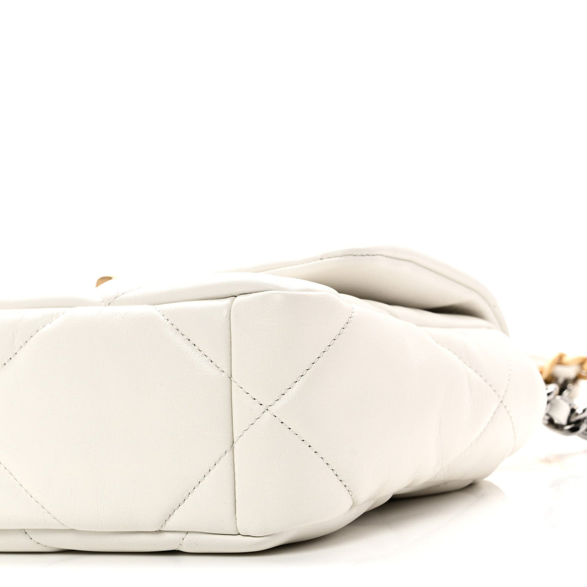 Goatskin Quilted Medium Chanel 19 Flap White
