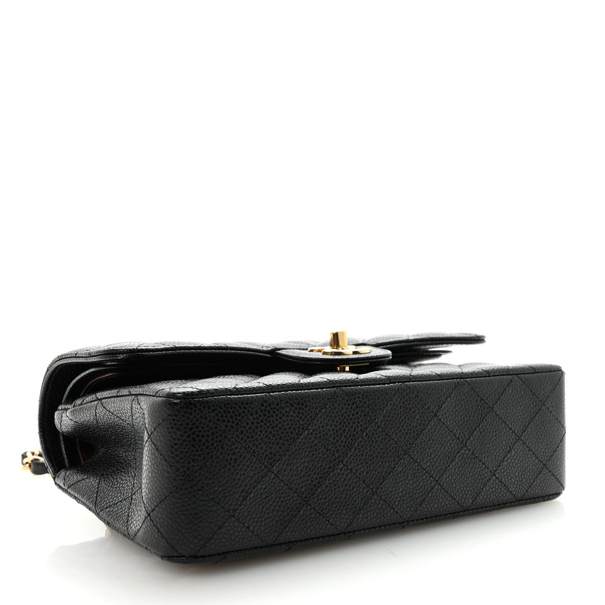 Caviar Quilted Small Double Flap Black