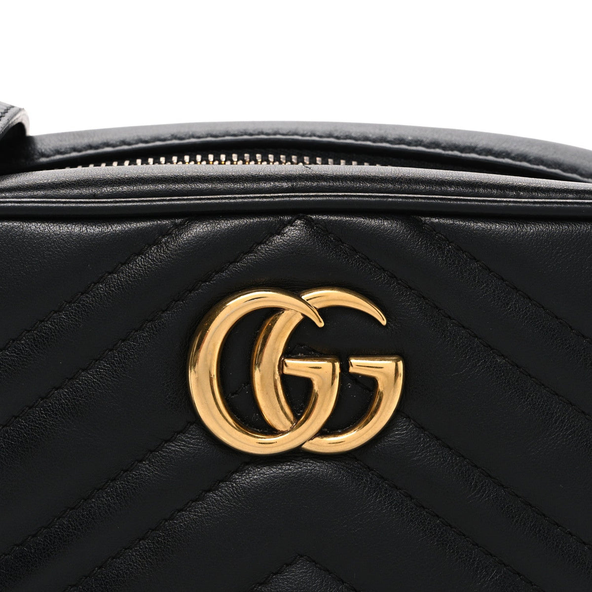 Calfskin Matelasse Mini GG Marmont Chain Shoulder Bag Black