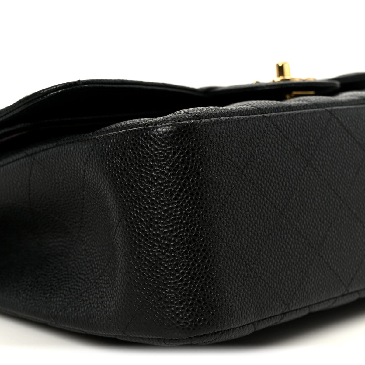 Caviar Quilted Jumbo Double Flap Black