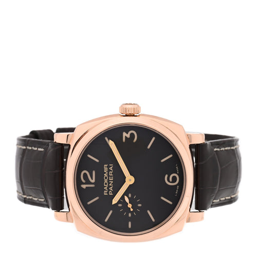 18K Rose Gold Alligator 42mm Radiomir 1940 ORO Rosso Manual Winding Watch Brown PAM00513