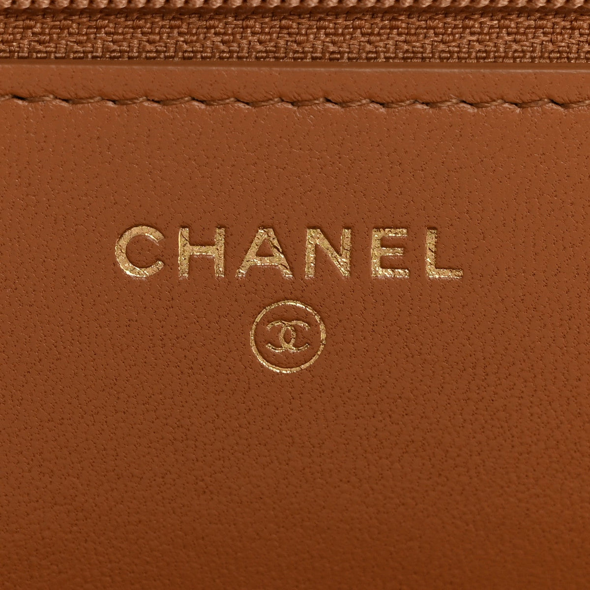 Lambskin Quilted Chanel 19 Wallet On Chain WOC Brown