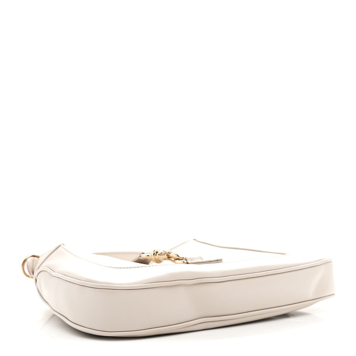 Ancora Calfskin Web Small Jackie Shoulder Bag Light Grey