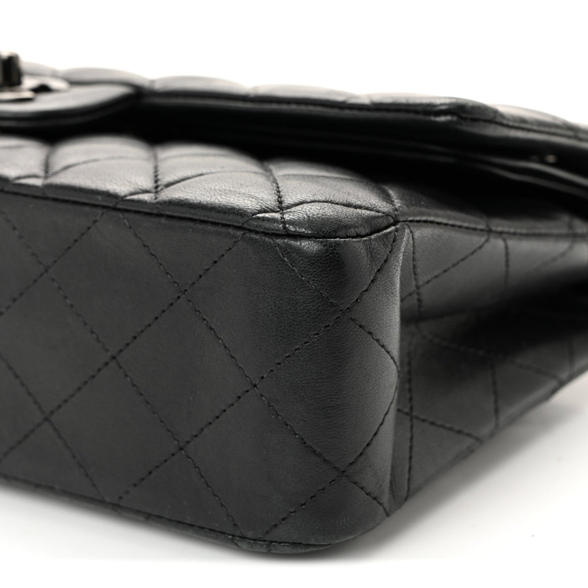 Lambskin Quilted Medium Double Flap So Black