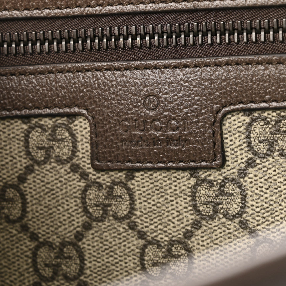 GG Supreme Monogram Medium Ophidia Tote Bag Brown