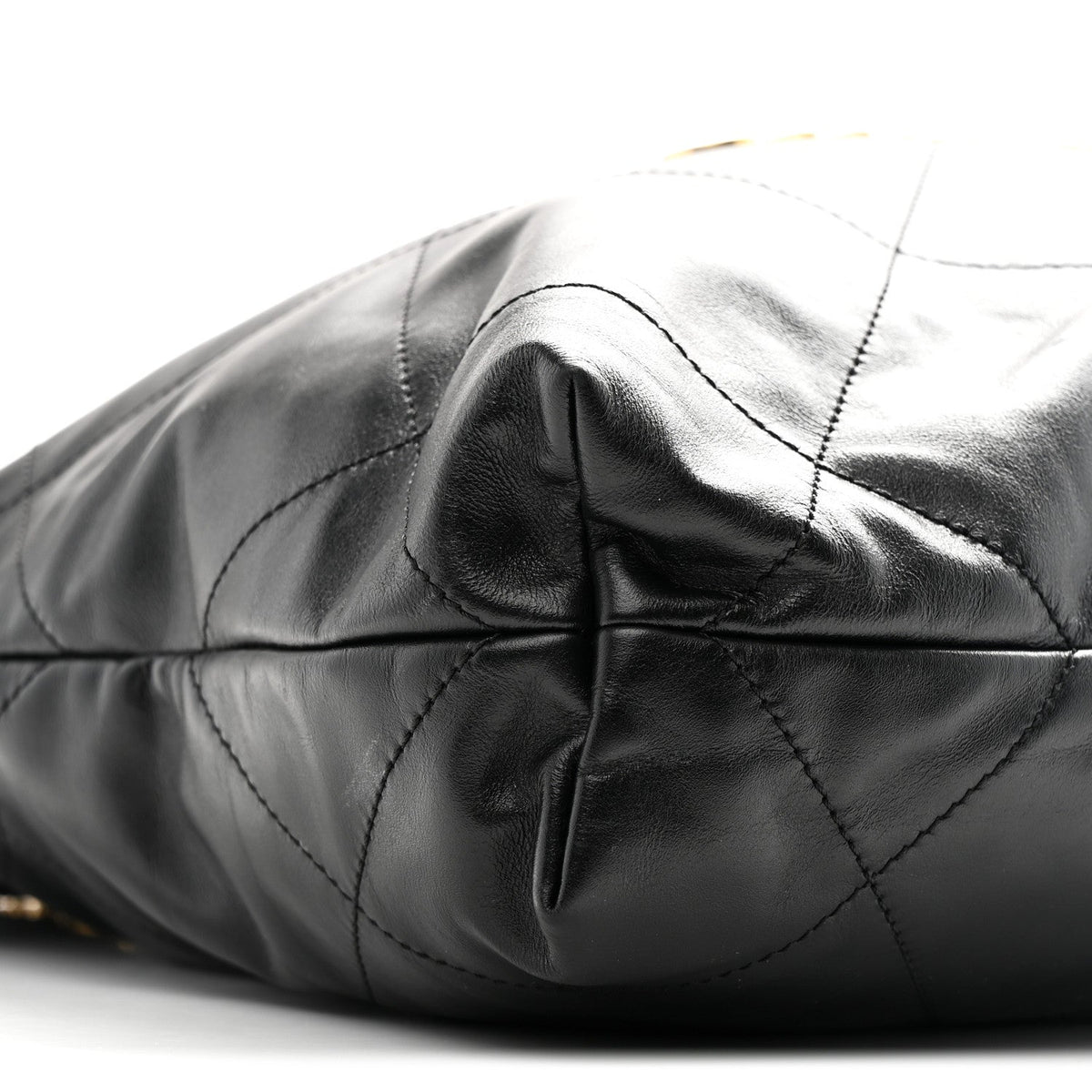 Shiny Calfskin Quilted Small Chanel 22 Black