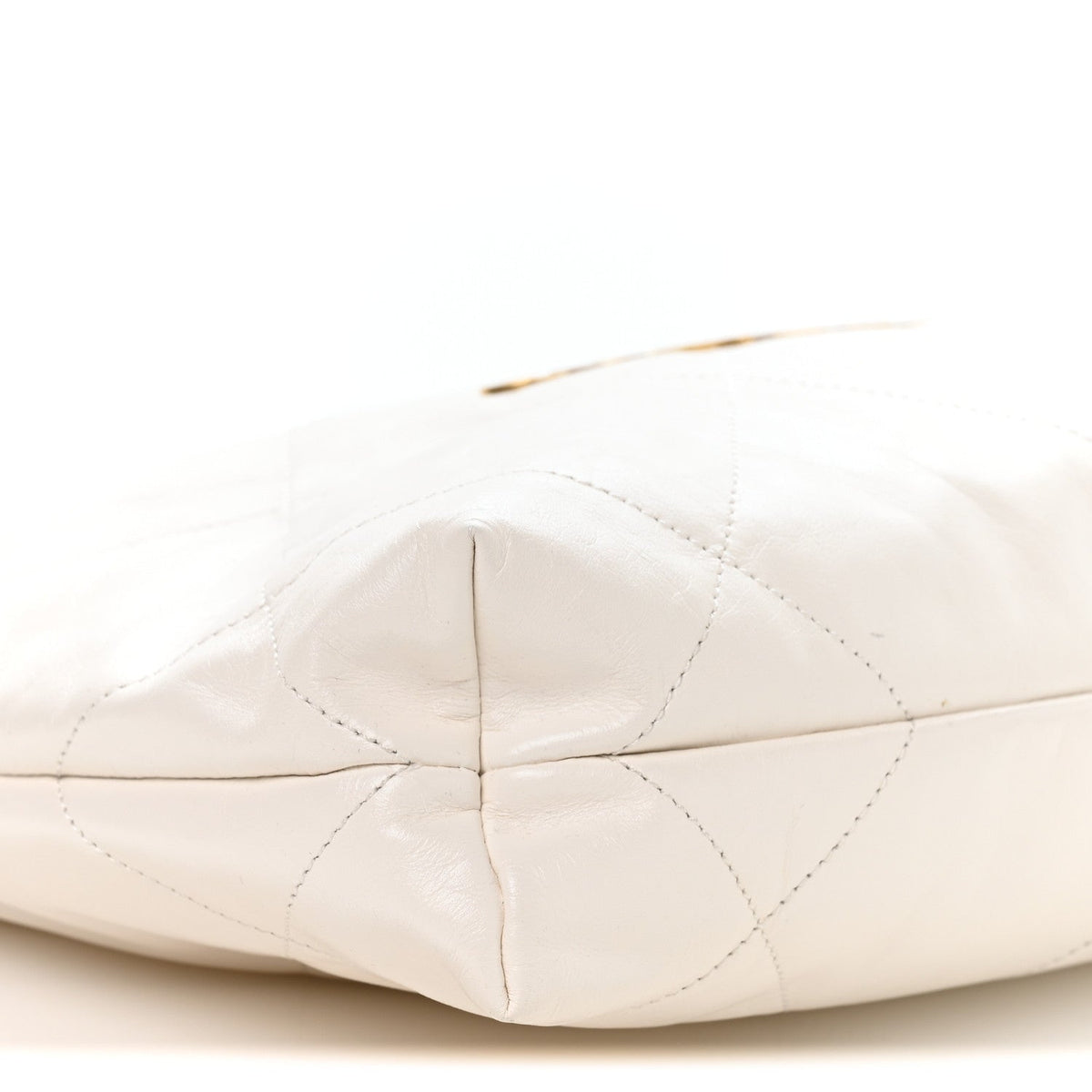 Shiny Calfskin Quilted Small Chanel 22 White