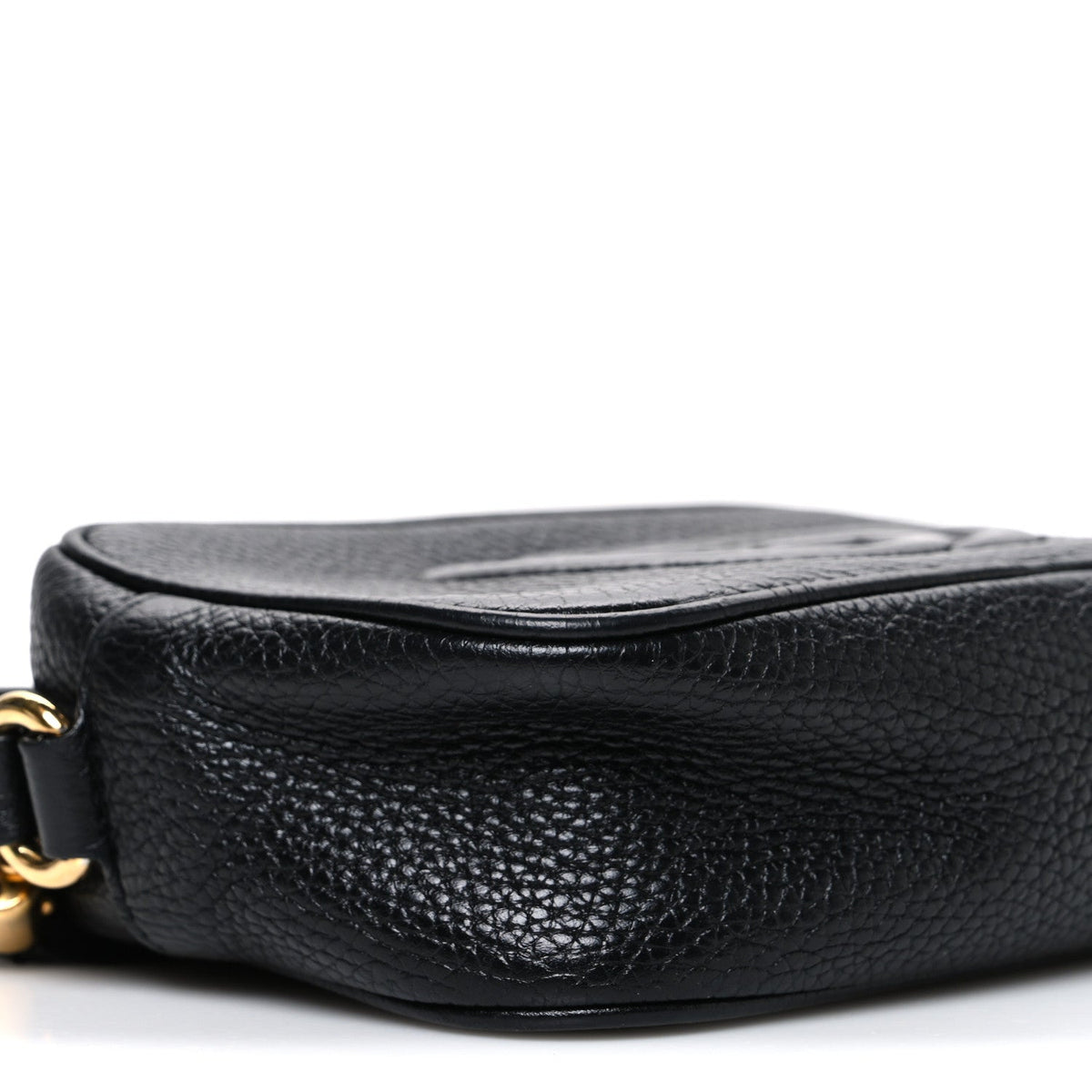 Pebbled Calfskin Small Soho Disco Bag Black
