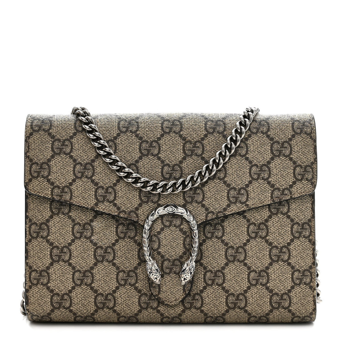 GG Supreme Monogram Mini Dionysus Chain Wallet Beige Taupe