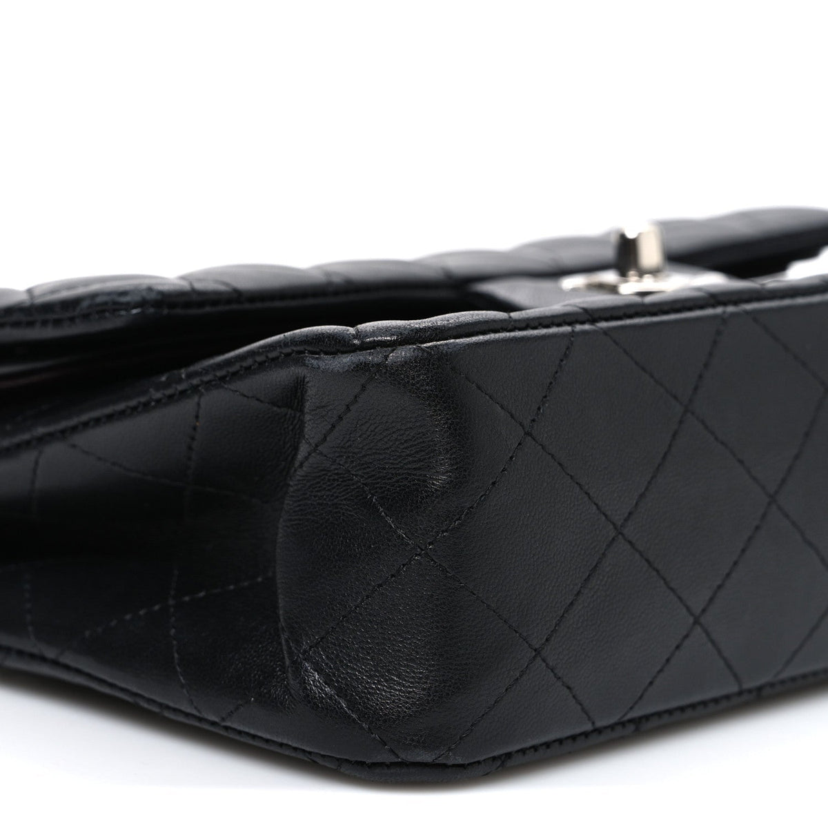 Lambskin Quilted Small Double Flap Black