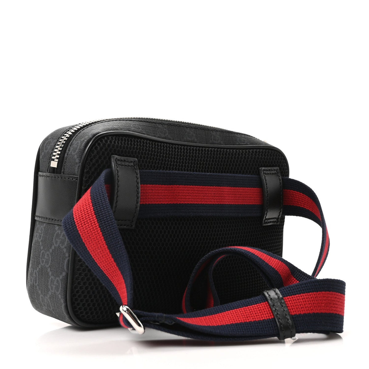 Soft GG Supreme Monogram Web Belt Bag Black Grey