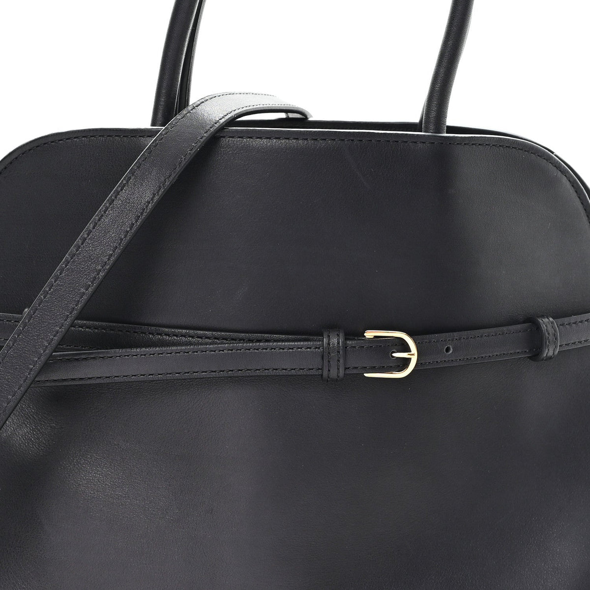 Polished Saddle Calfskin Soft Margaux 12 Black