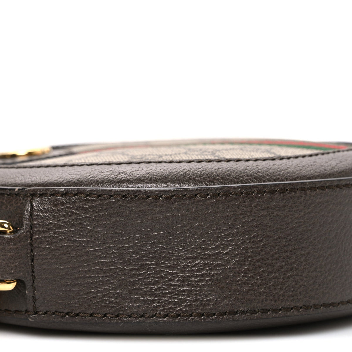 GG Supreme Monogram Web Mini Ophidia Round Shoulder Bag Brown