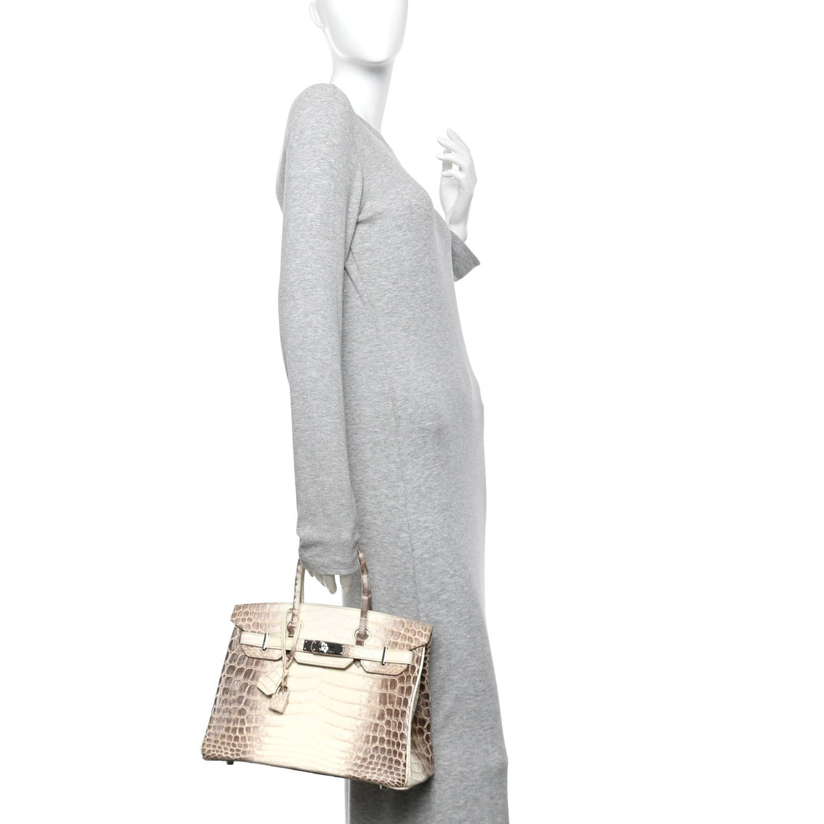 Matte Niloticus Crocodile Himalaya Birkin 30 Blanc