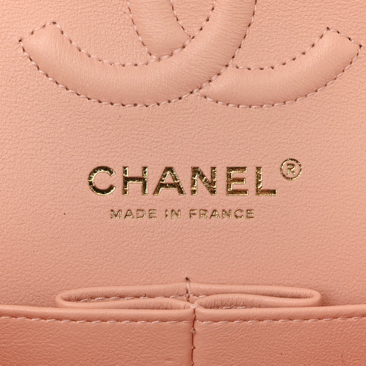 Lambskin Quilted Small Double Flap Light Orange