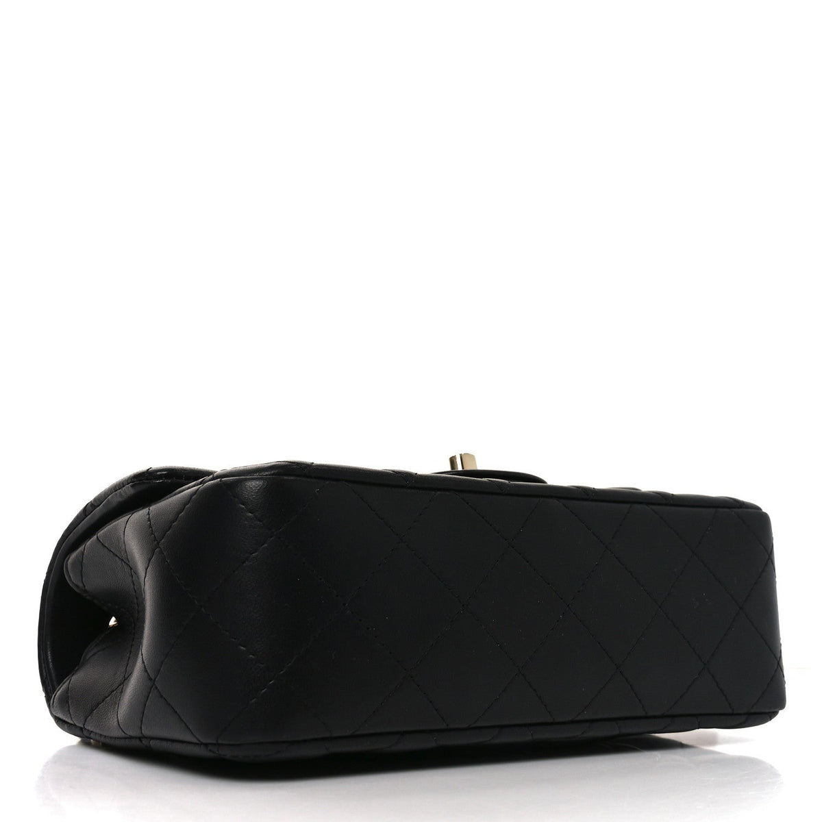 Lambskin Quilted Mini Rectangular Flap Black