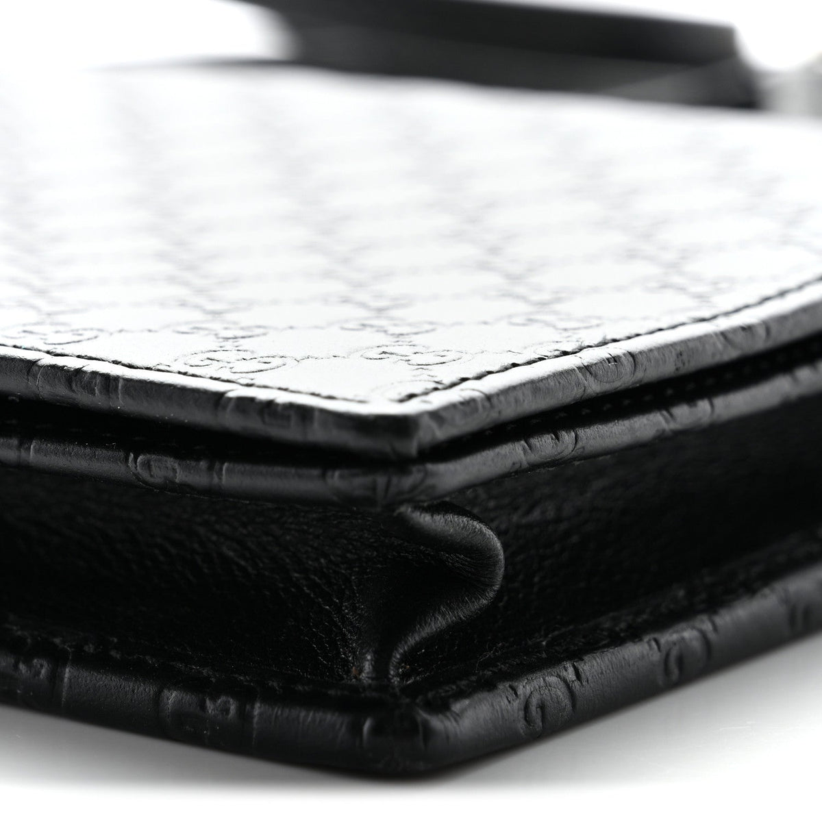 Soft Microguccissima Crossbody Wallet Black
