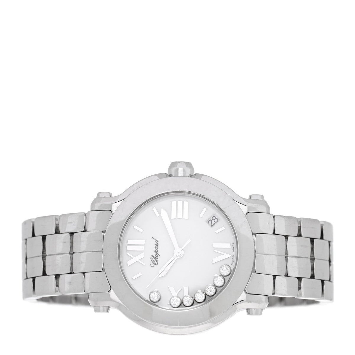 Stainless Steel 7 Diamond 36mm Happy Sport Quartz Watch