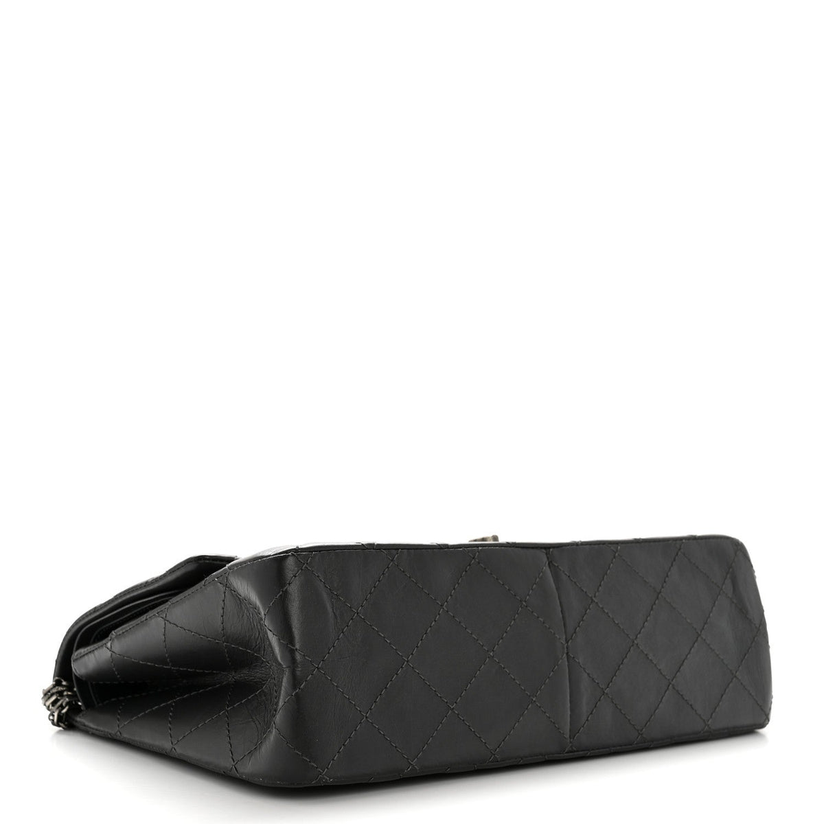 Aged Calfskin Quilted 2.55 Reissue 227 Flap Dark Grey