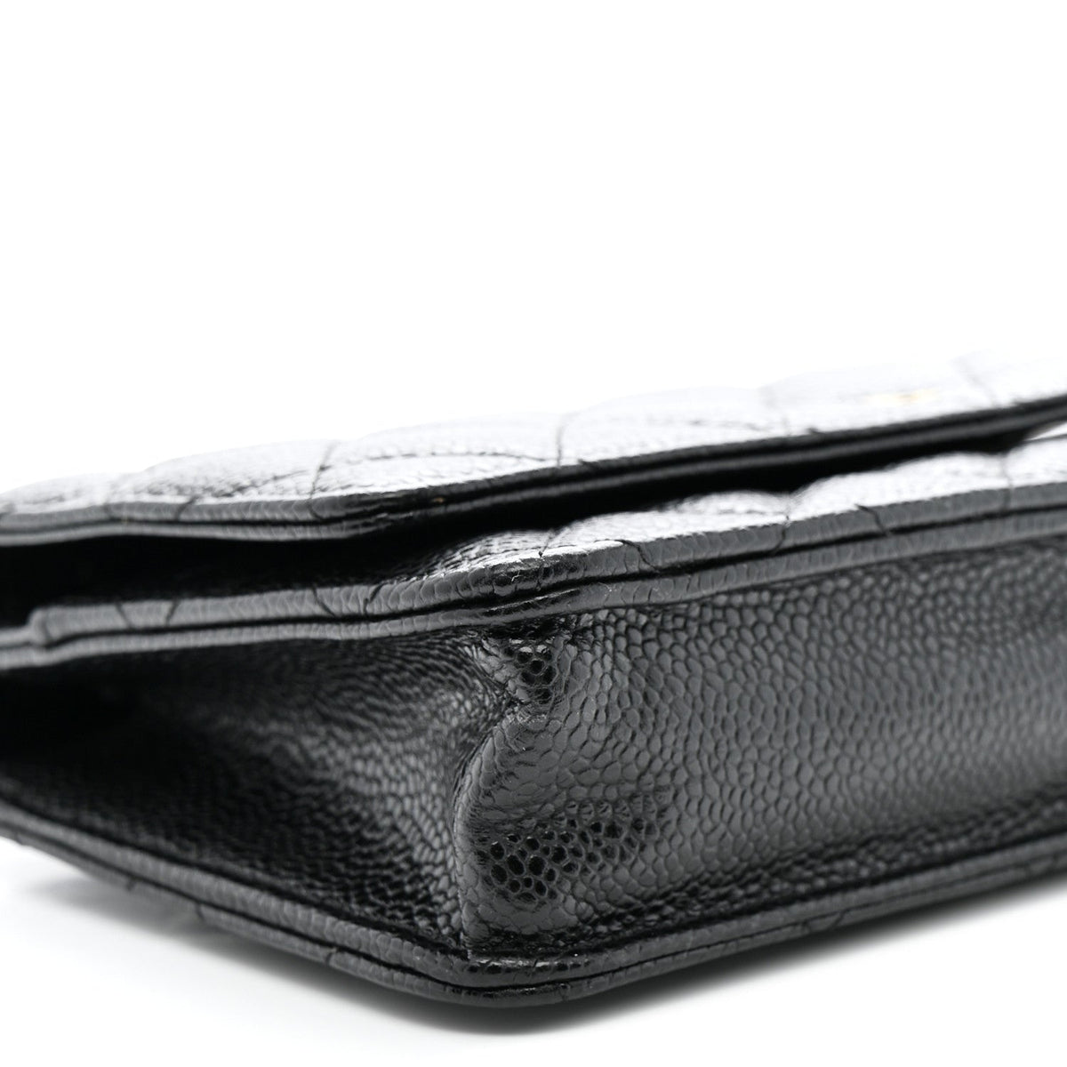 Caviar Quilted Wallet on Chain WOC Black