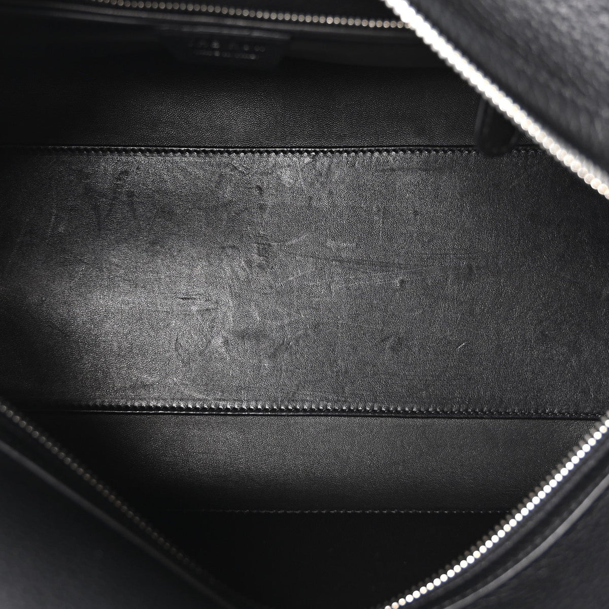 Grained Calfskin East West Bowling Bag Black