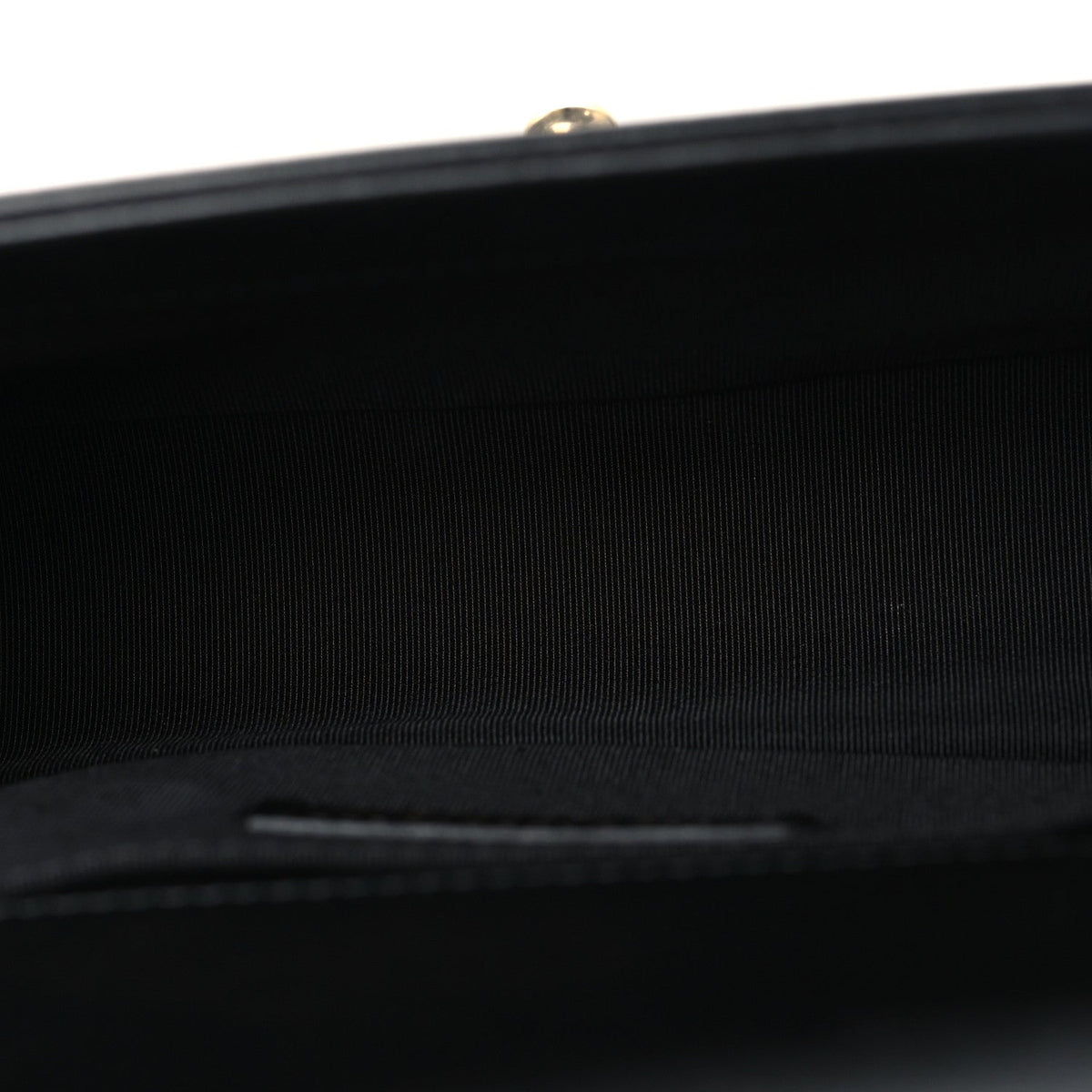 Calfskin Quilted Small Boy Flap Black