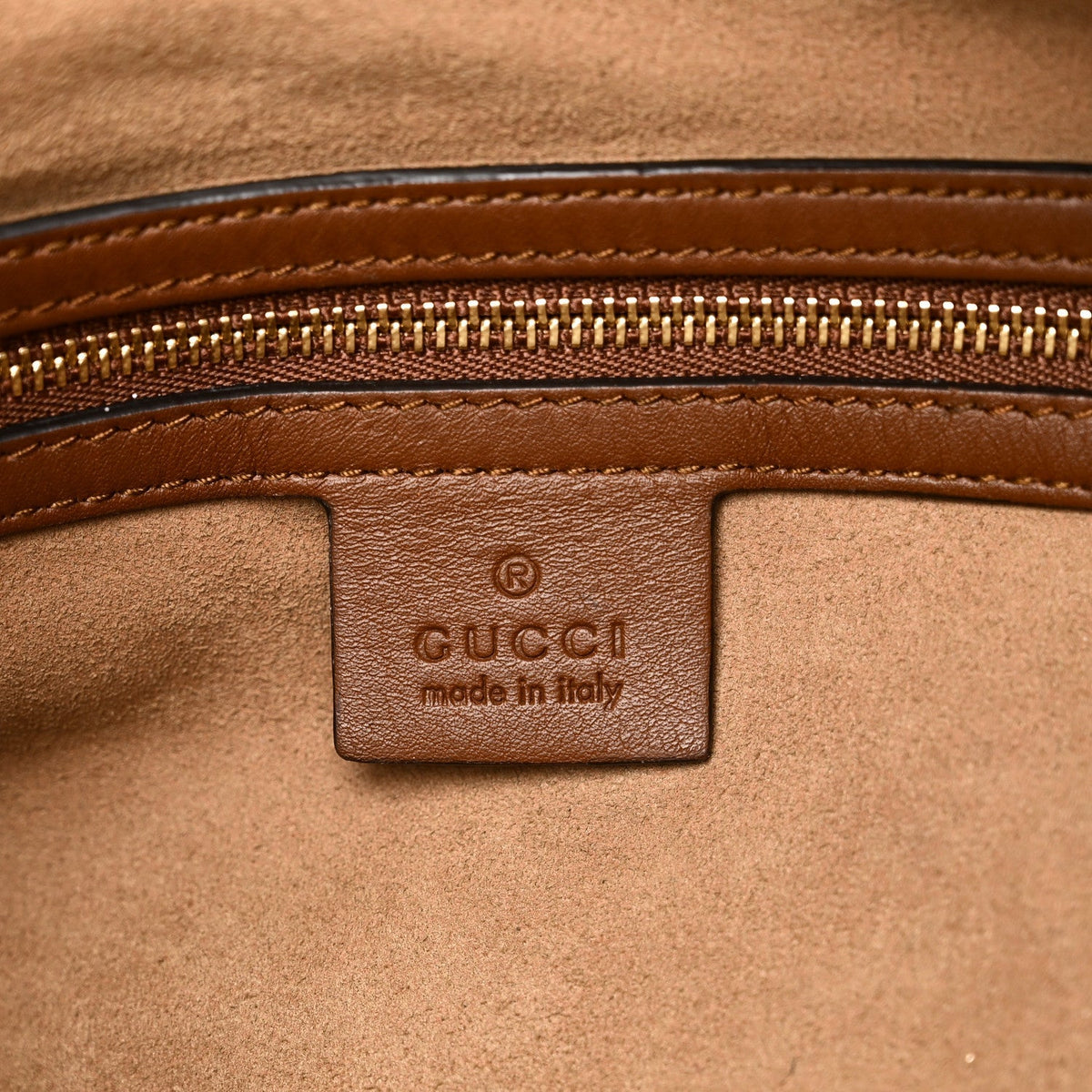 GG Supreme Monogram Large Linea A Hobo Light Brown
