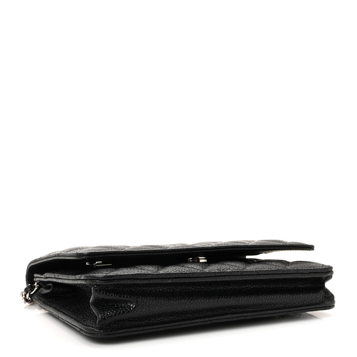 Caviar Quilted Wallet on Chain WOC Black