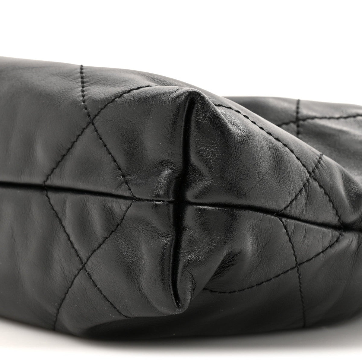 Shiny Calfskin Quilted Mini Chanel 22 Black