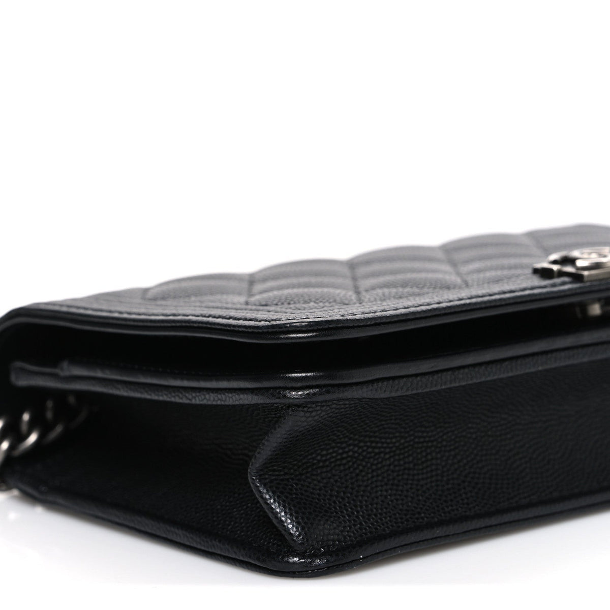 Caviar Quilted Boy Wallet On Chain WOC Black