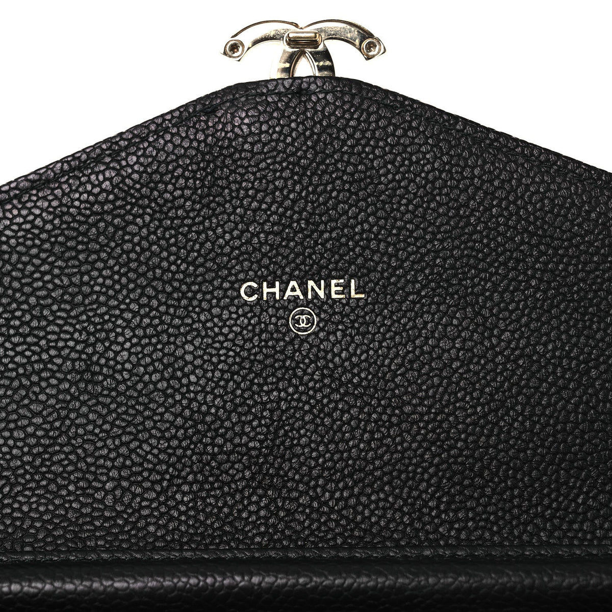 Grained Calfskin Quilted Cuba Wallet On Chain WOC Black