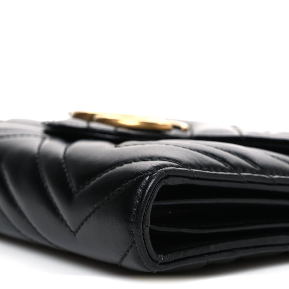 Calfskin Matelasse GG Marmont Chain Wallet Black
