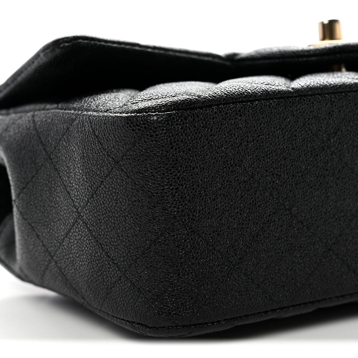 Caviar Quilted Mini Top Handle Rectangular Flap Black
