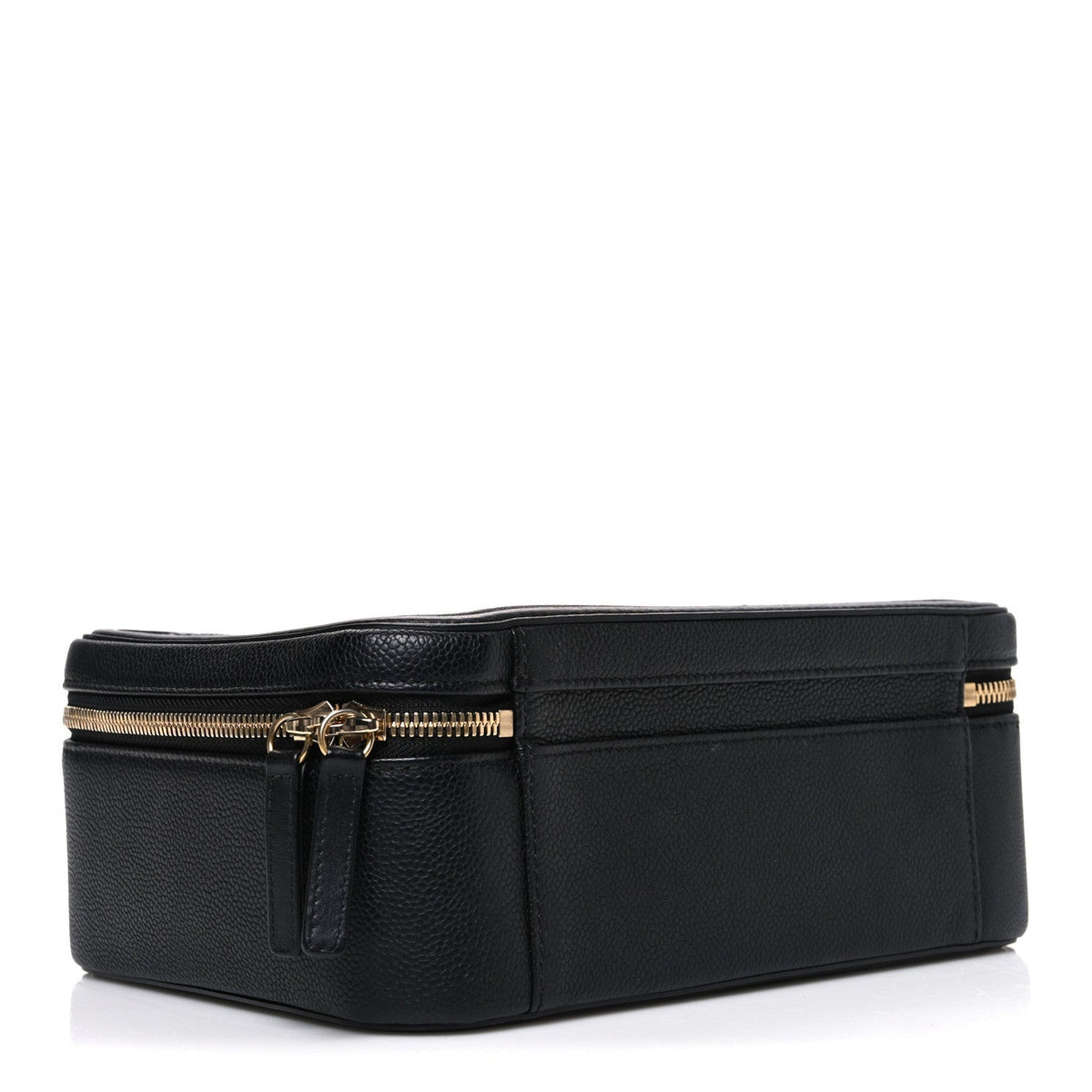 Caviar Quilted Large CC Filigree Vanity Case Black