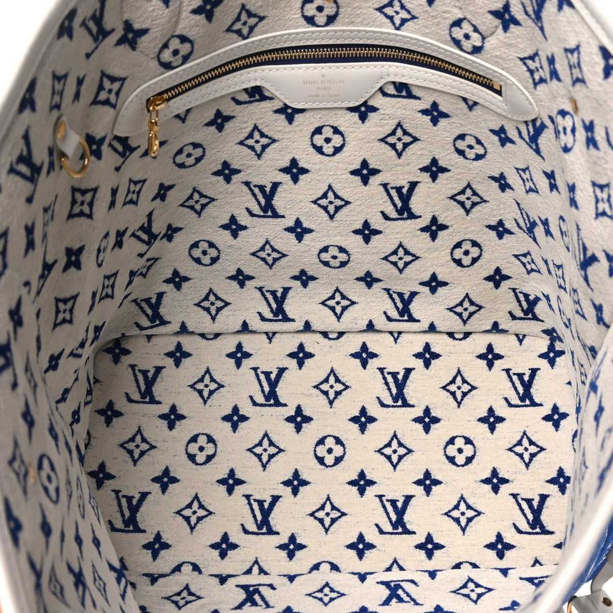 Jacquard Velvet Monogram LV Match Neverfull MM Bleu
