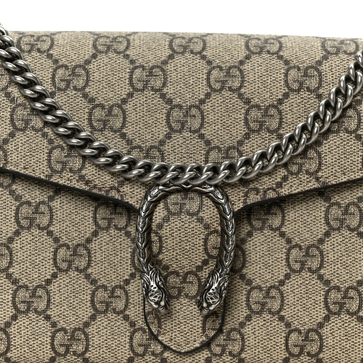 GG Supreme Monogram Mini Dionysus Chain Wallet Beige Taupe