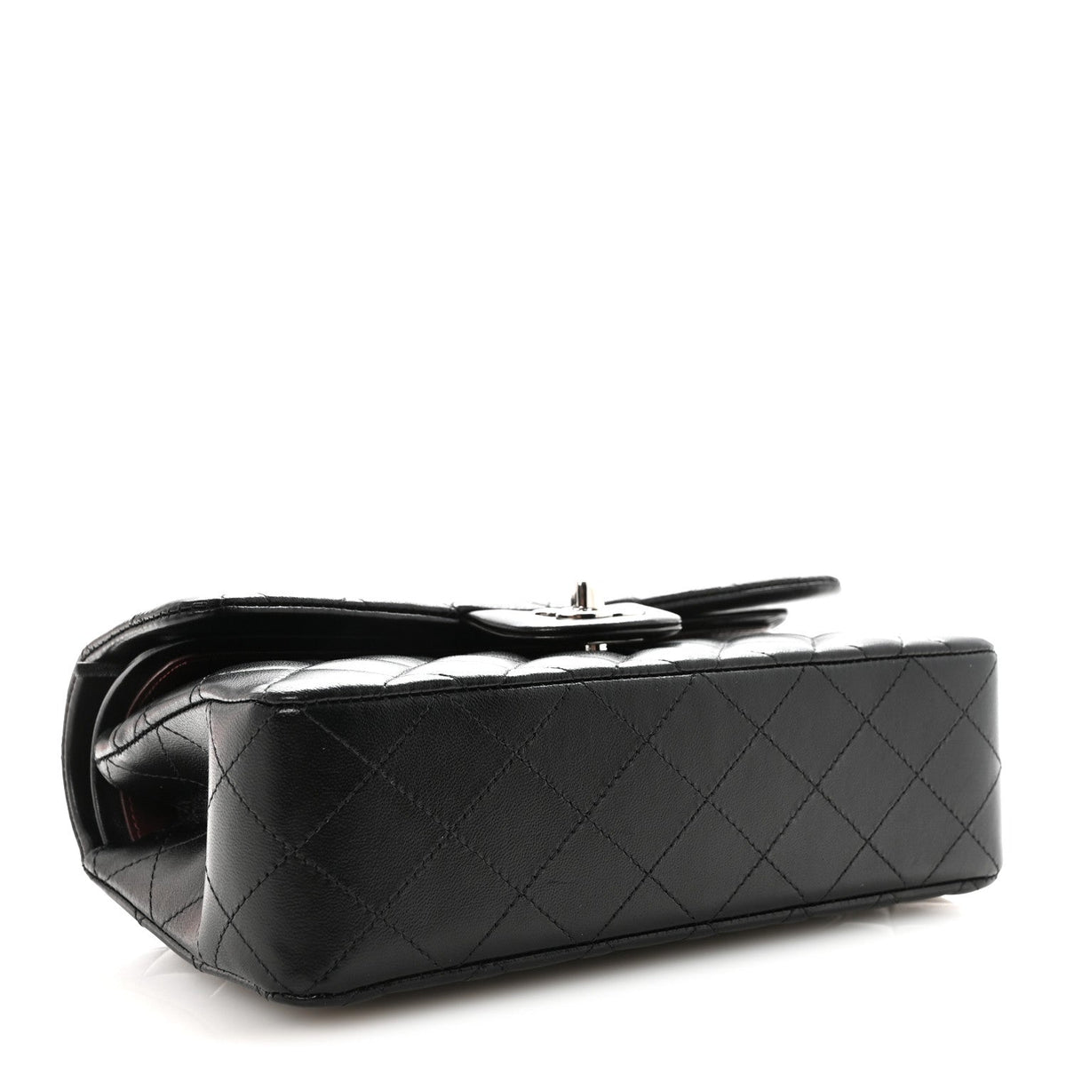Lambskin Quilted Small Double Flap Black
