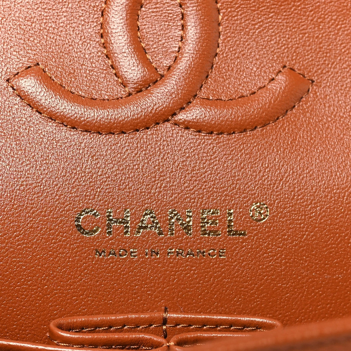Caviar Quilted Small Double Flap Light Brown