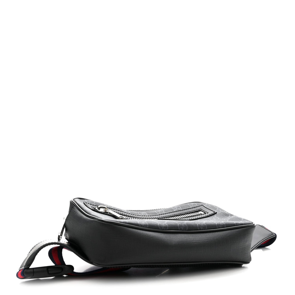 Soft GG Supreme Monogram Web Belt Bag Black Grey