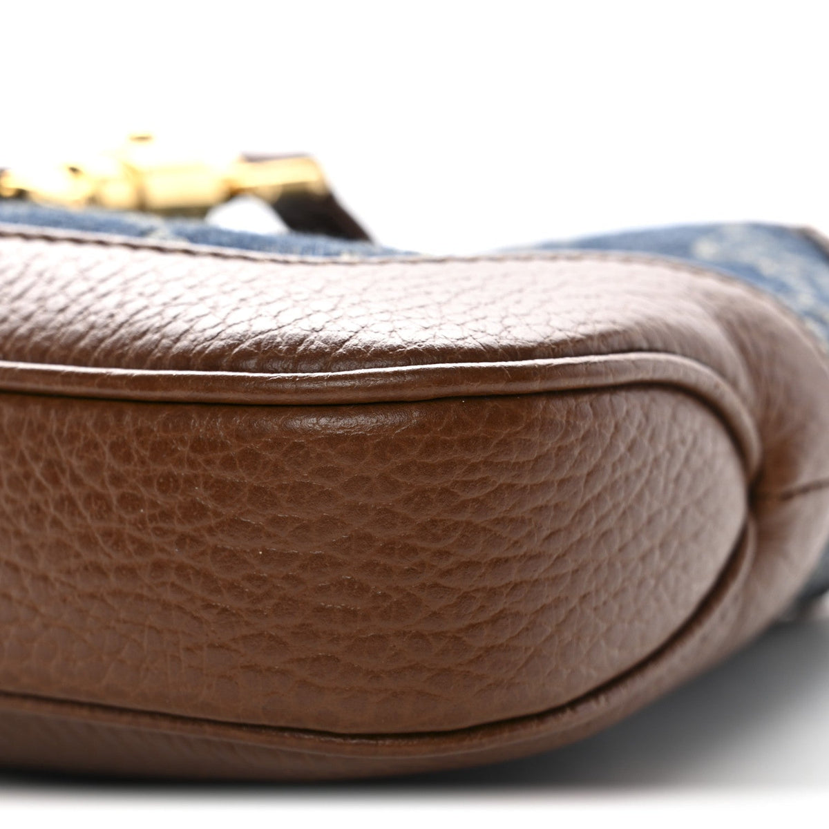 New Denim GG Monogram Calfskin Mini Jackie 1961 Hobo Blue Tea Cuir