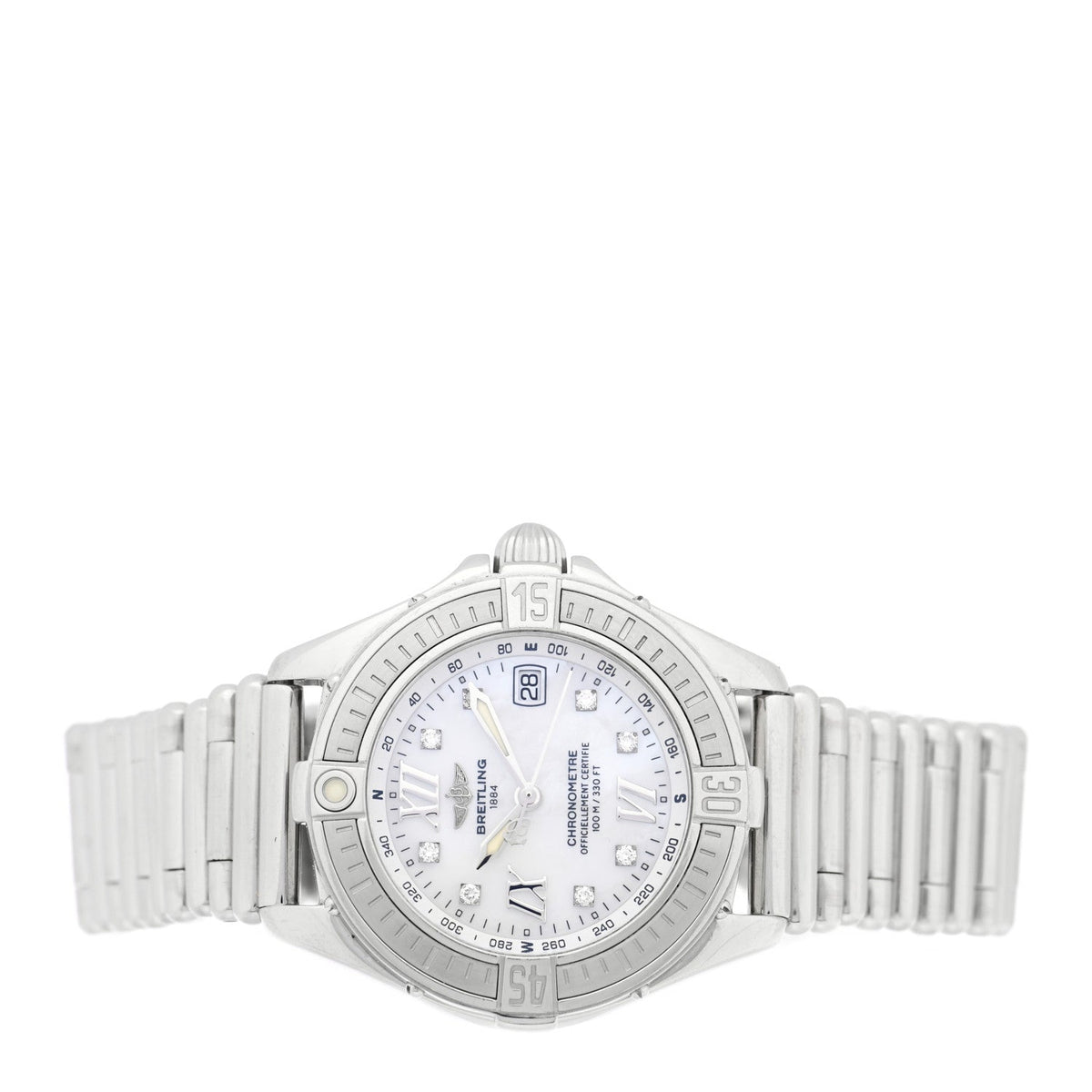 Stainless Steel Diamond Mother of Pearl 32mm Lady Cockpit Quartz Watch A71365