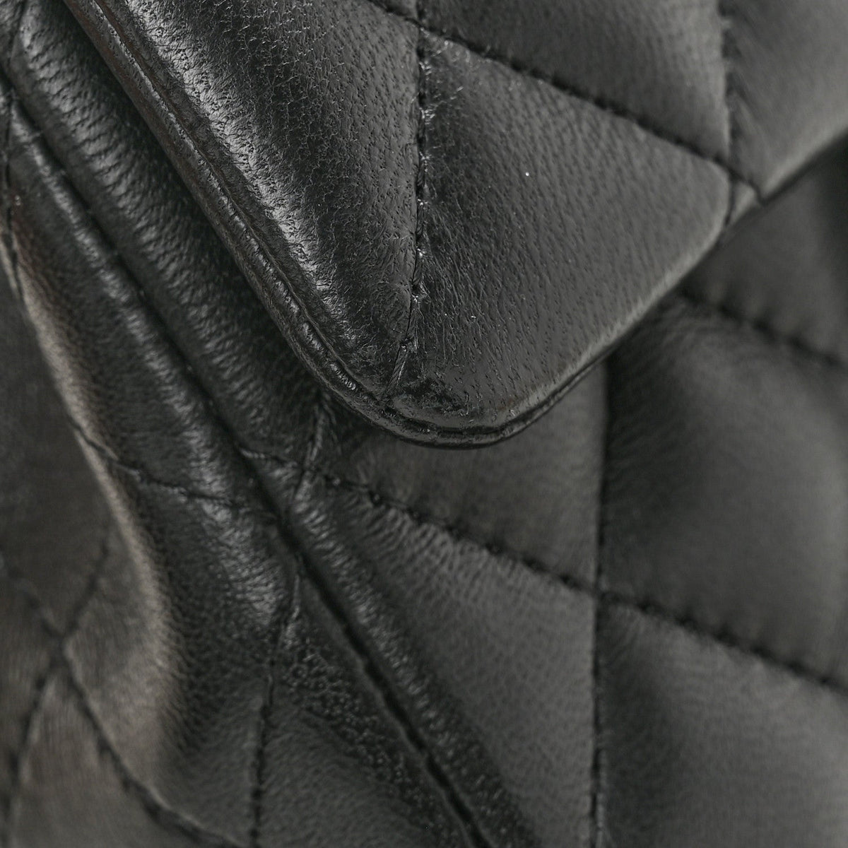 Lambskin Quilted Mini Rectangular Flap Black