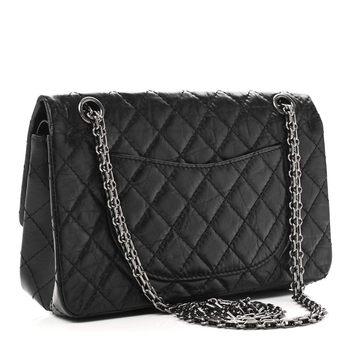 Aged Calfskin Quilted 2.55 Reissue 225 Flap Black