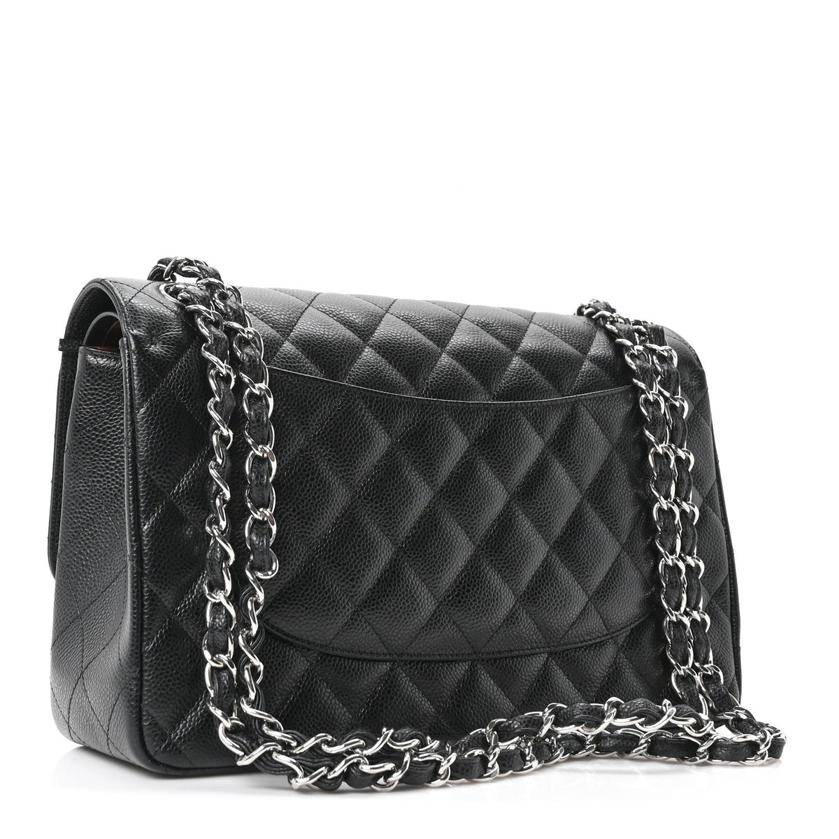 Caviar Quilted Jumbo Double Flap Black