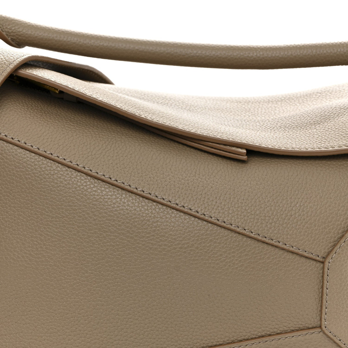 Grained Calfskin Small Puzzle Edge Bag Sand