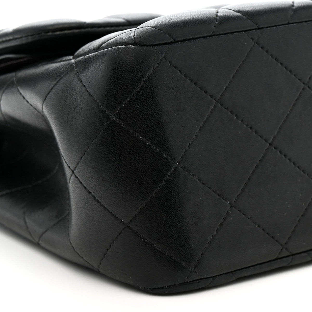 Lambskin Quilted Jumbo Double Flap Black